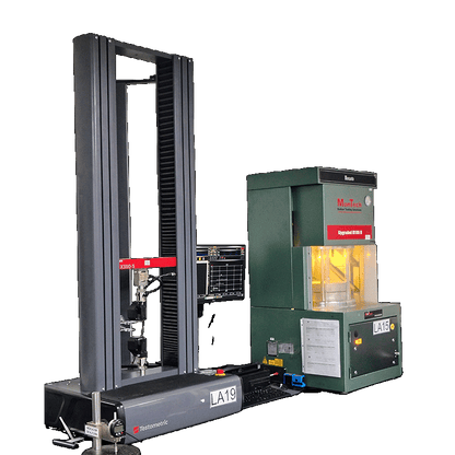 Testing  Compression-Deflection (ASTM D575) machine in a laboratory setting