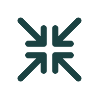 Geometric logo with four arrows forming a cross on a white background