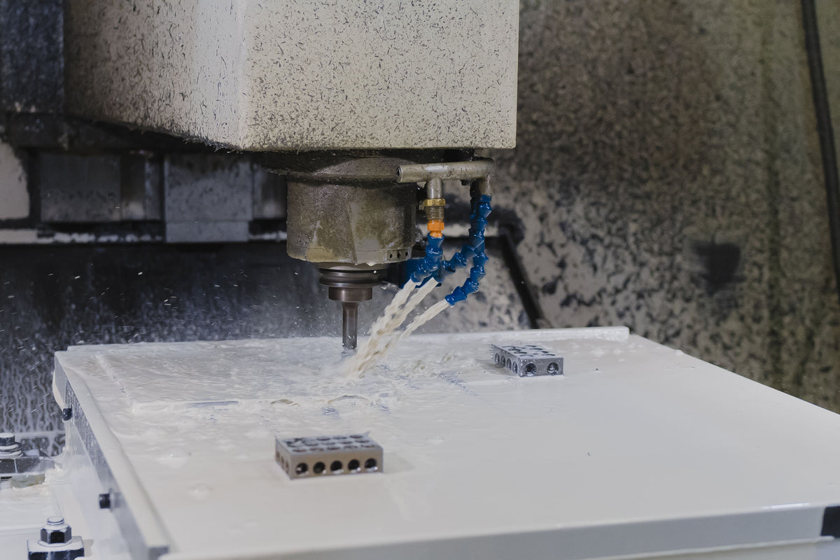 A close-up view of a CNC machine